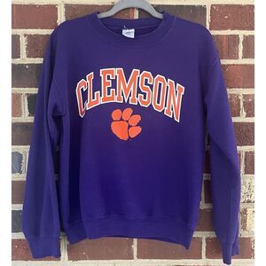 Clemson Tigers Mens Small Crewneck Sweatshirt University Purple Graphic College‎